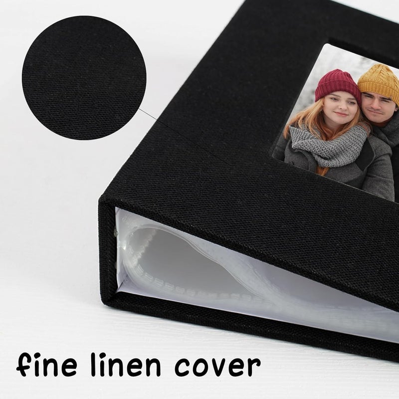 Cherrich Small Photo Album 5x7 Linen Picture Book, Each Mini 26-Page Album Holds 52 Photos, Art Presentation Folder for Postcards & Picture Storage - Image 3